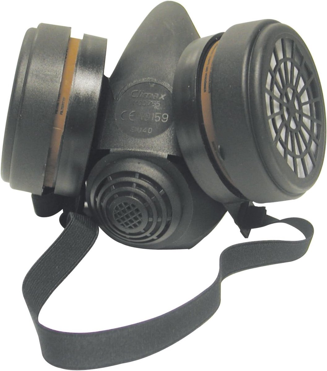 SnelShoppen - Mecafer 154283 M3 Beschermend Masker met 2 A1 Filters voor Organische Gassen en Oplosmiddelen, Verstelbare Pasvorm, Zwart, Ideaal voor S