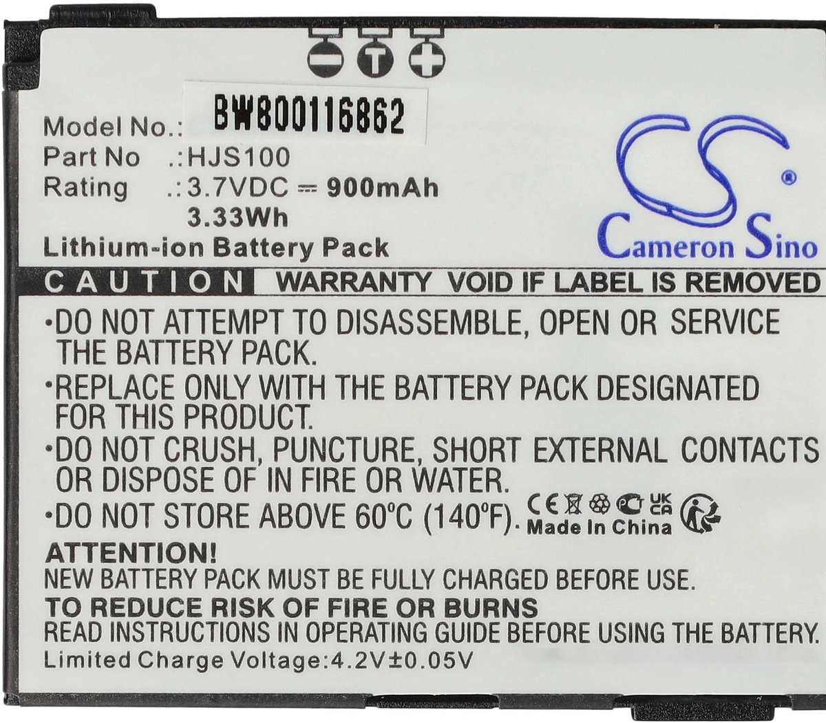 vhbw-batterij compatibel met Becker Map Pilot, HJS-100 en HJS100 GPS-navigatiesystemen (900 mAh, 3,7 V, Li-ion)