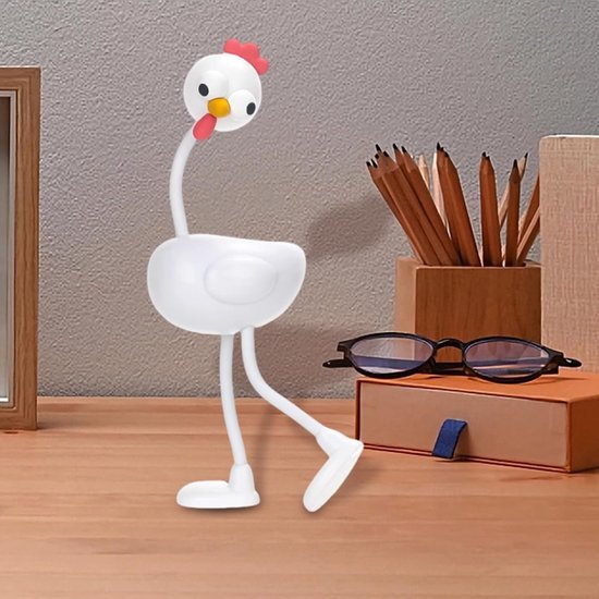 Nachtlamp Kip - Bedlampje Kinderkamer - Sfeerverlichting Creëren - Flexibel Verstelbaar - 165 cm - Wit — afbeelding 2