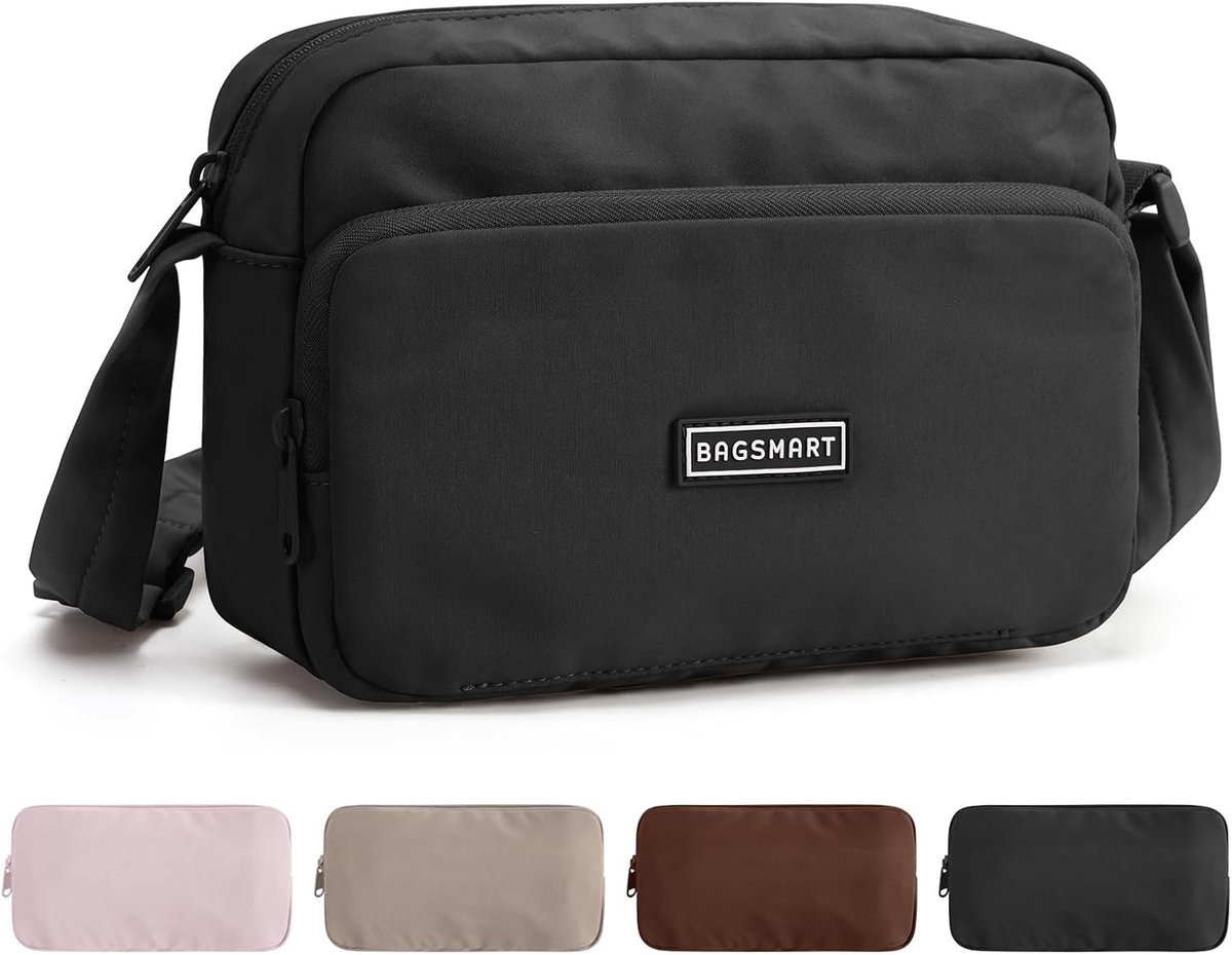 Opvouwbare schoudertas voor dames, waterdichte crossbody bag, lichtgewicht sling bag voor dagelijks gebruik, reizen en universiteit, 2,4 l capaciteit