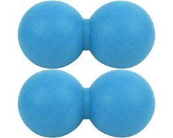 SnelShoppen - 2 Stuks Massageballen Pinda Massageballen Dubbele Lacrosse Ballen Ideaal voor Myofasciale Ontspanning Trigger Point Therapie (Paars)