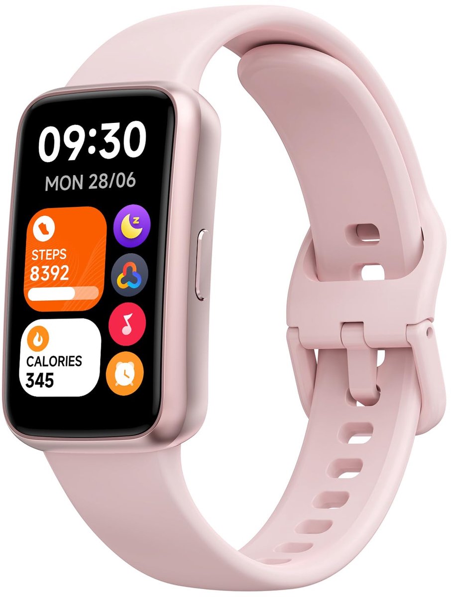 SnelShoppen - TOOBUR Fitness Tracker Horloge zonder App, Waterdicht 3ATM, Hartslagmeter, Slaapmonitor, 100 Sportmodi, Meldingen, Stappenteller en Acti