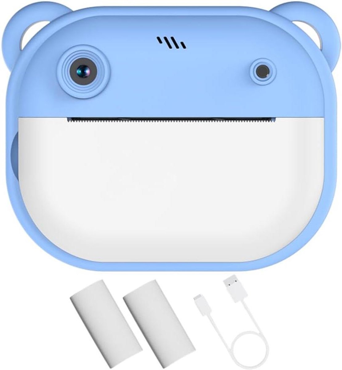 Kinderen Instant Camera - Fotocamera Printen - Direct Plezier - Dubbele Camera's - 2 inch Scherm - Blauw