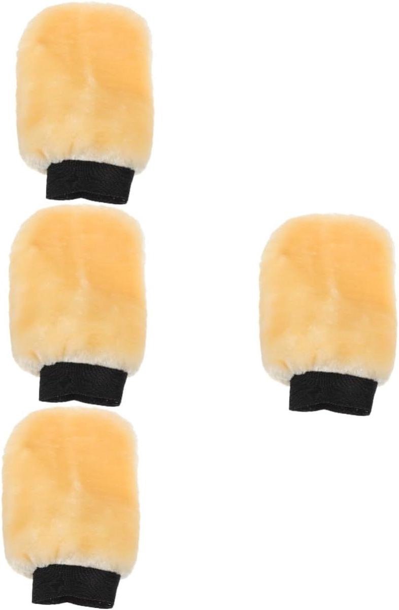 Autowashandschoenen - Waswanten Auto - Voertuigen Reinigen - Zacht Pluche Materiaal - 23.5x15.5x3cm - Beige