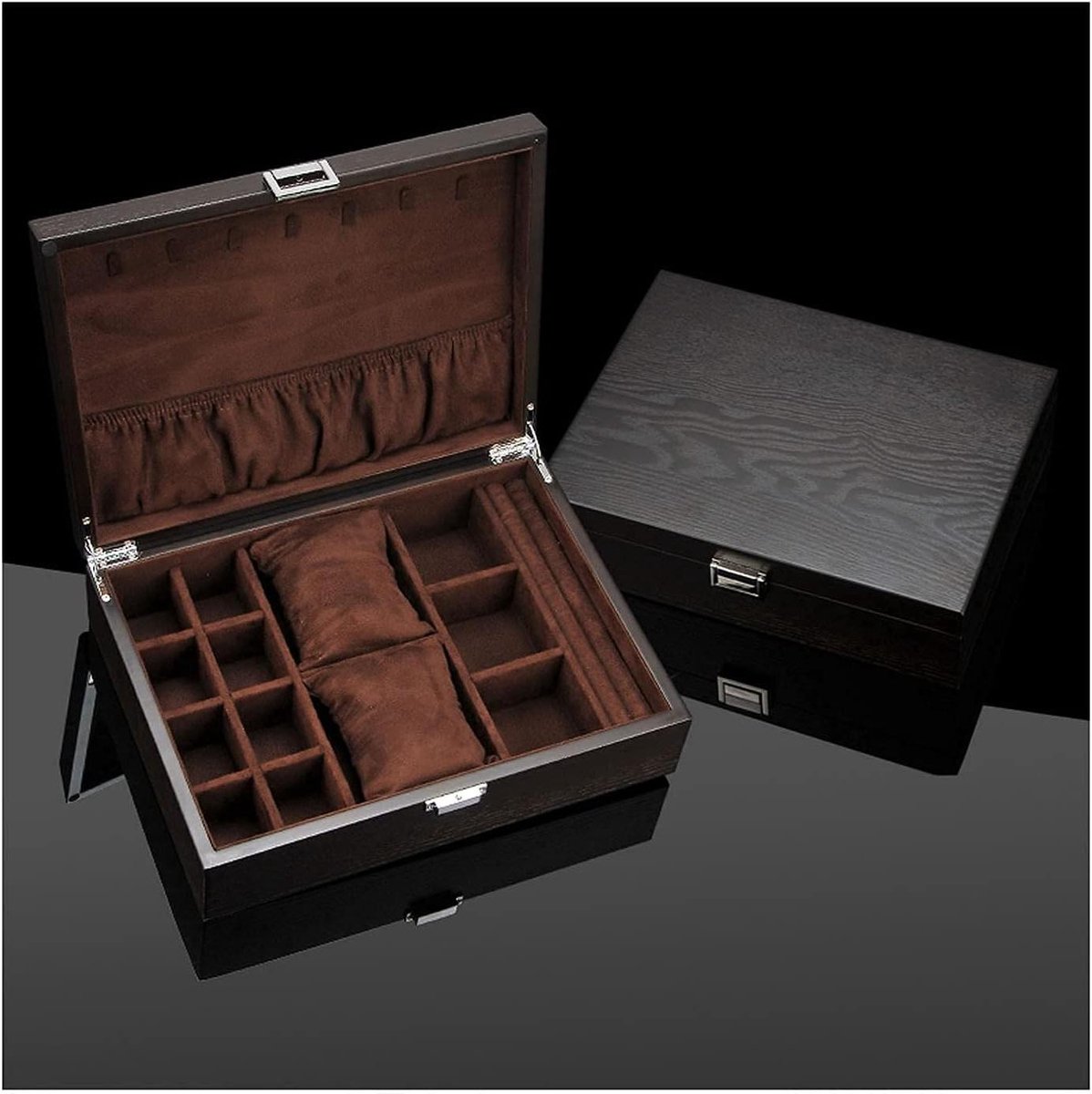 Houten Sieradendoos - Sieradenkistje Opberger - Sieraden Organiseren - Met Kettinghaken - Niet Gespecificeerd - Houtkleur