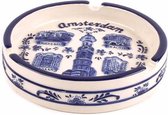 Delfts Blauw Embossed Ronde Asbak Groot A'dam - Souvenir