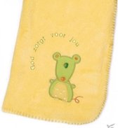 Babydeken fleece geel 75x100cm - God zorgt voor jou