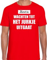 Kerst is: wachten tot het jurkje uitgaat Kerstshirt / Kerst t-shirt rood voor heren - Kerstkleding / Christmas outfit 2XL