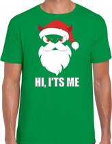 Devil Santa Kerstshirt / Kerst t-shirt hi its me groen voor heren - Kerstkleding / Christmas outfit XL