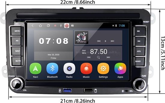 noot Relativiteitstheorie Redding Boscer® Autoradio | Android 10 | Volkswagen, Skoda & Seat | Navigatiesysteem  | 7' HD... | bol.com