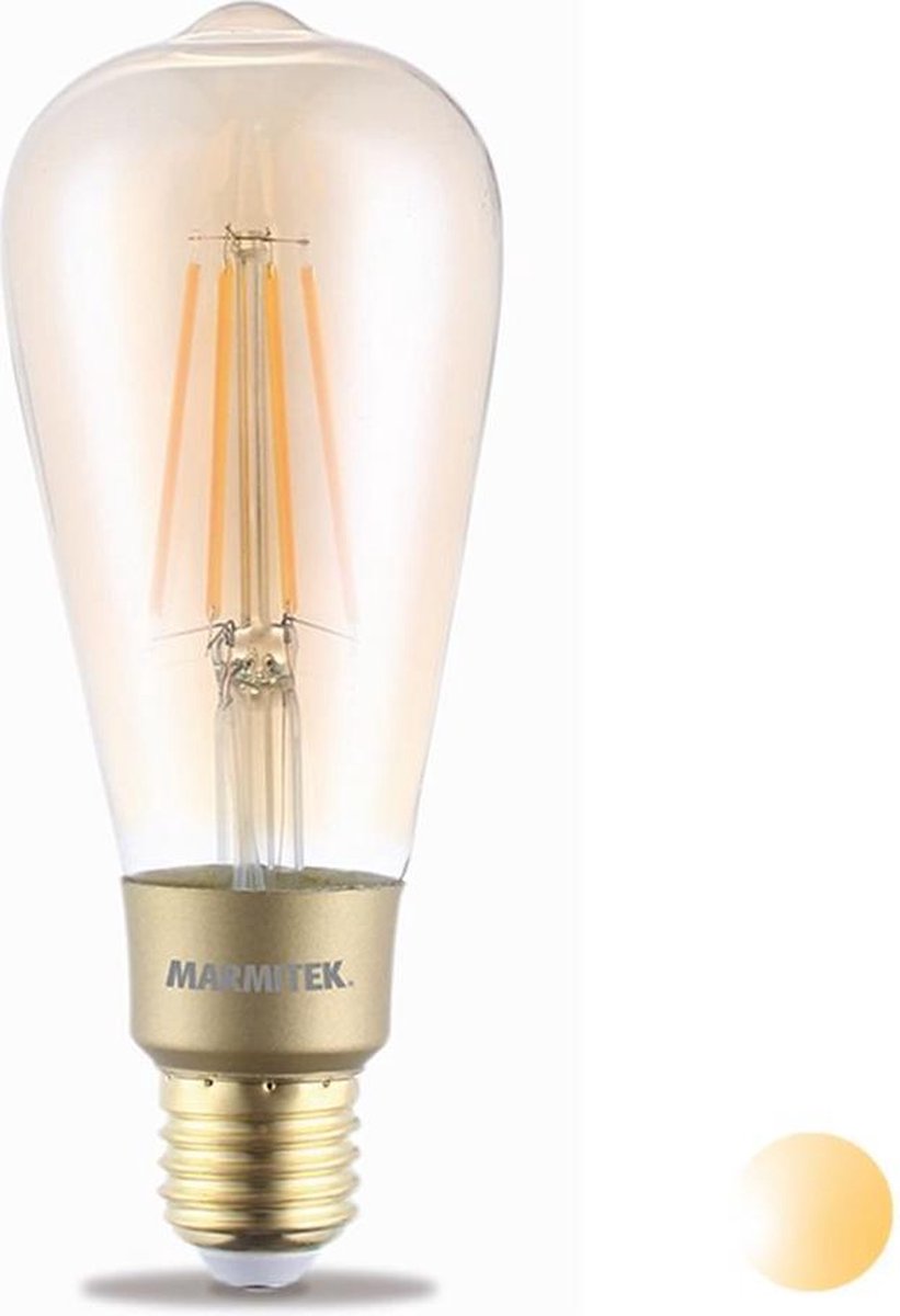 Marmitek Wifi Lamp E27 - Glow XLI - Edison lamp - Vintage lamp - Filament  lamp - LED... | bol.com