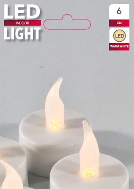 5 stuks LED jumbo theelicht 6 cm wit excl. batterijen | bol.com