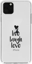 Hoesje Siliconen Geschikt voor iPhone 11 Pro Max - Design Backcover siliconen - Meerkleurig / Live Laugh Love