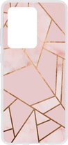 Hoesje Siliconen Geschikt voor Samsung Galaxy S20 Ultra - Design Backcover siliconen - Meerkleurig / Pink Graphic
