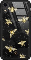 iPhone XR hoesje glass - Bee yourself | Apple iPhone XR  case | Hardcase backcover zwart