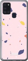 Samsung Galaxy A21s Hoesje Transparant TPU Case - Terrazzo N°8 #ffffff