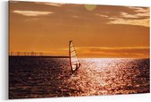 Schilderij - Windsurfing at sunset — 100x70 cm
