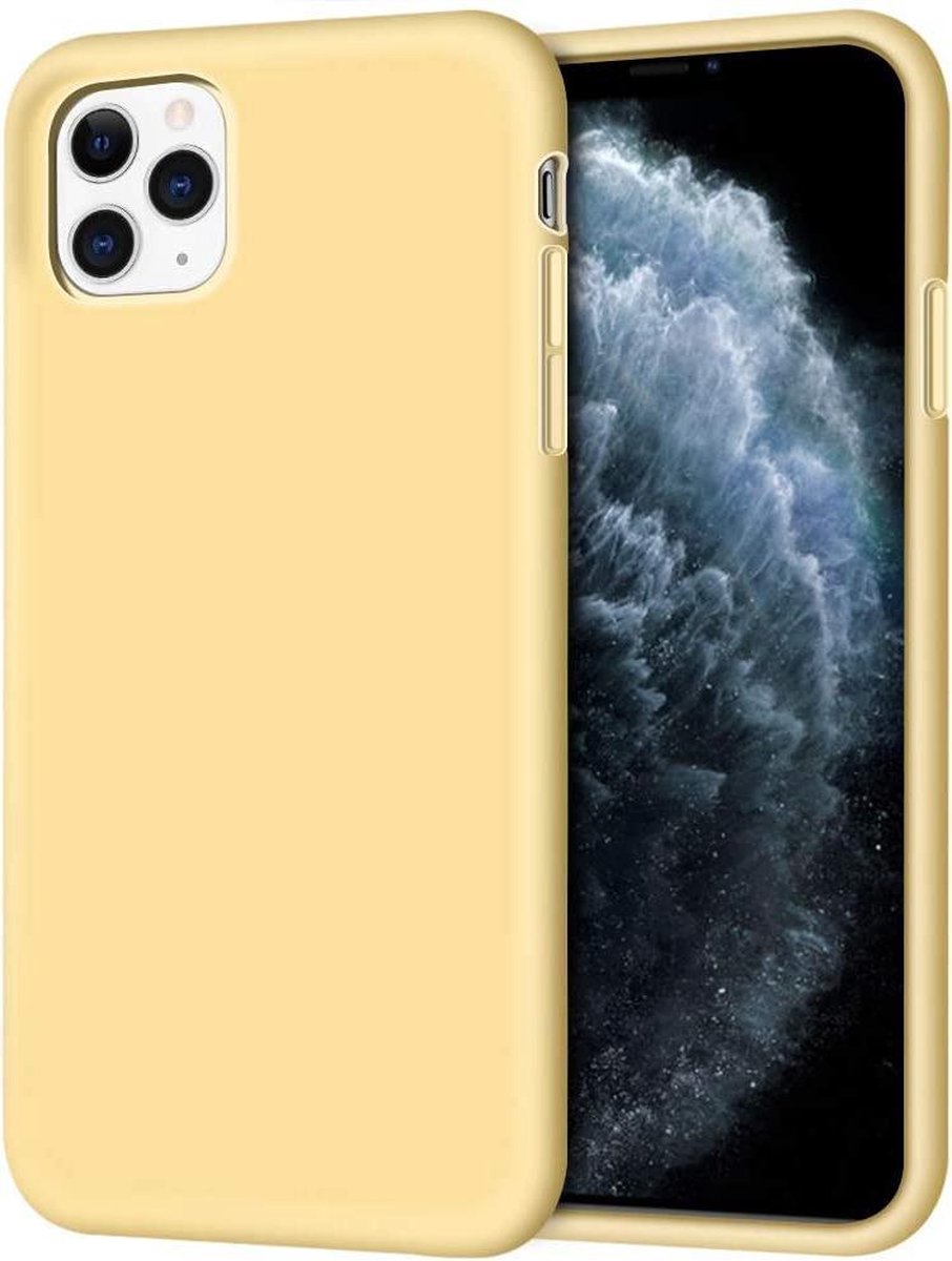 Siliconen Liquid Backcover Hoesje Geschikt voor: iPhone 12 Pro - Geel