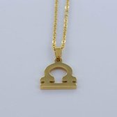 Sterrenbeeld / Horoscoop ketting - Goud - Weegschaal