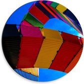 Dibond Wandcirkel - Bogen van Regenboog Kleuren - 30x30cm Foto op Aluminium Wandcirkel (met ophangsysteem)