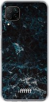 Huawei P40 Lite Hoesje Transparant TPU Case - Dark Blue Marble #ffffff