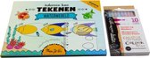 Iedereen kan Tekenen Waterwereld Teken en Kleurboek set A040151 - inclusief duotip markers en tekensjabloon
