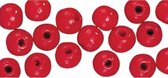 Perles hobby rouges en bois 6mm - 460x pièces - Fabrication de bijoux / bracelets / colliers DIY