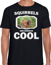 Dieren eekhoorntjes t-shirt zwart heren - squirrels are serious cool shirt - cadeau t-shirt eekhoorntje/ eekhoorntjes liefhebber 2XL
