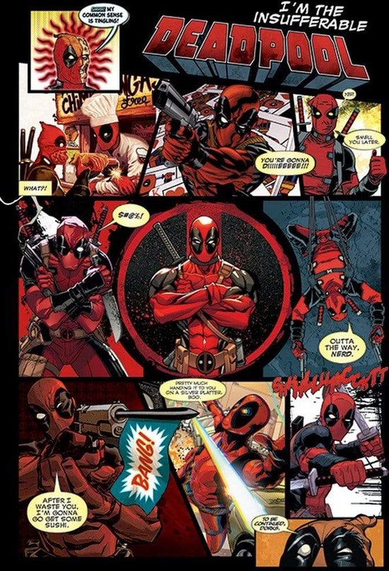 Pyramid Poster - Deadpool Panels - 91.5 X 61 Cm - Multicolor