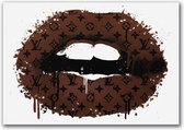 Canvas Experts schilderij doek met Exclusieve louis Vuitton lippen maat 100x70CM *ALLEEN DOEK MET WITTE RANDEN* Wanddecoratie | Poster | Wall art | canvas doek |muur decoratie |