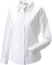 Russell Collectie Dames/Dames Lange Mouw Easy Care Oxford Shirt (Wit)