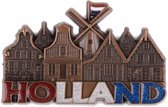 Magneet Molen & Huisjes Holland Met Glitter Koper - Souvenir