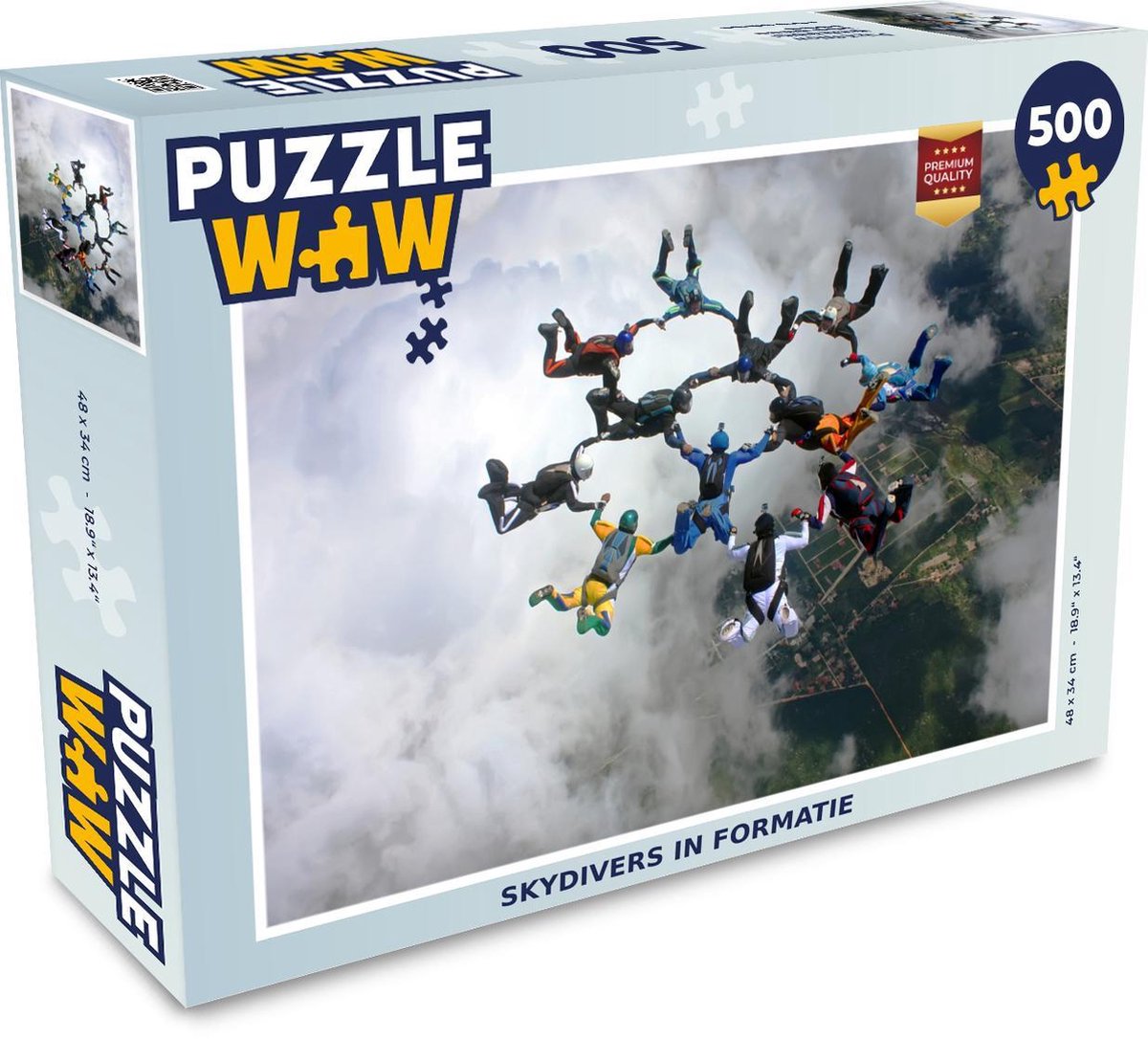 Puzzel 500 stukjes Sky Dive - Skydivers in formatie  - PuzzleWow heeft +100000 puzzels - PuzzleWow