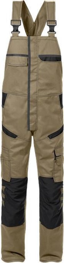 Fristads Amerikaanse Overall 1555 Stfp - Khaki/Zwart - C152