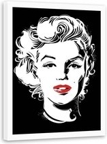 Foto in frame , Marilyn Monroe , Filmster , 70x100cm , zwart wit , Wanddecoratie