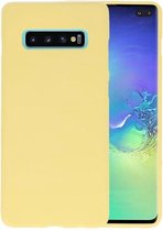 BackCover Hoesje Color Telefoonhoesje voor Samsung Galaxy S10 Plus - Geel