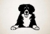 Wanddecoratie - Border Collie hond - XS - 25x27cm - Zwart - muurdecoratie - Line Art