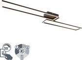 QAZQA plazas - Moderne LED Dimbare Plafondlamp met Dimmer - 1 lichts - L 1100 mm - Zwart -  Woonkamer | Slaapkamer | Keuken