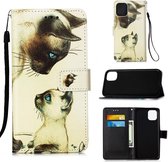 iPhone 12 Pro Max - Flip hoes, cover, case - TPU - PU Leder - Kat kitten