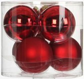 House Of Seasons Kerstballen 8 Cm Glas Rood 6 Stuks