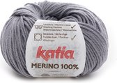Katia Merino 100% - 504 - Medium grijs_ - 50 gr. = 102 m.