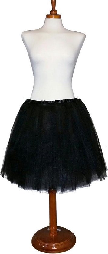 Tule rokje – 50 cm - Zwart - Tutu - Petticoat - Ballet rokje - 3 lagen tule - t/m maat 42