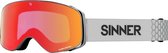SINNER Olympia+ Skibril - Lichtgrijs - Rode SINTRAST Lens