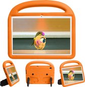 Huawei Mediapad T5 Hoes - 10.1 inch - Schokbestendige case met handvat - Sparrow Kids Cover - Oranje