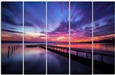 Schilderij , Kleurrijke lucht, Multikleur ,4 maten , 5 luik , wanddecoratie , Premium print , XXL