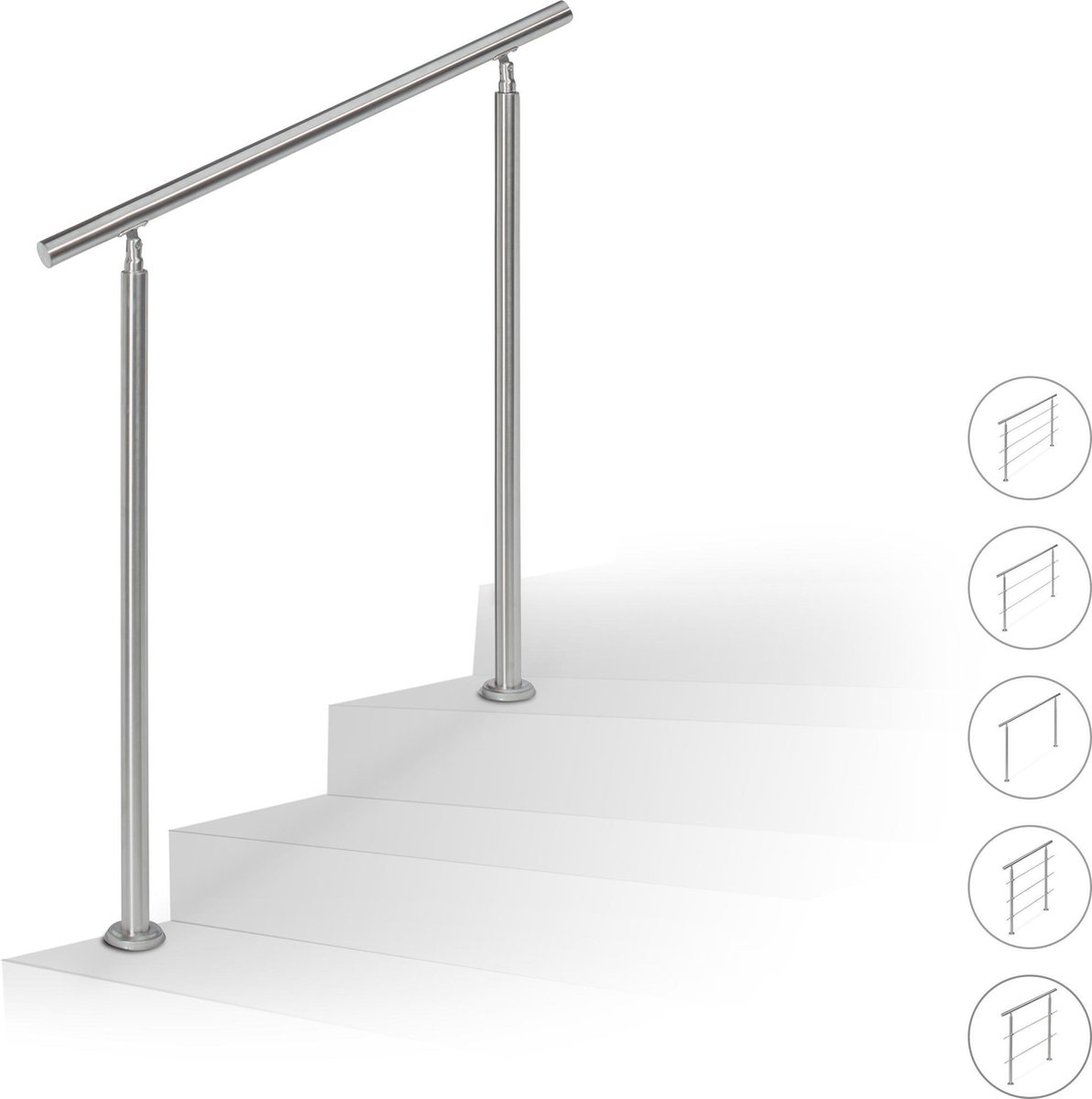 relaxdays trapleuning rvs leuning voor binnen en buiten