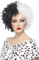 "Perruque Cruella pour femme pour Halloween - Perruque habillée - Taille unique"