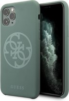 GUESS Premium Tone On Tone Backcase Hoesje iPhone 11 Pro - Midnight green
