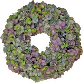 Viv! Home Luxuries Couronne d'hortensia - soie - vert violet - 46cm - qualité supérieure