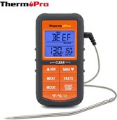 ThermoPro TP-06S Digitale thermometer Thermometer met timer voor BBQ, barbecue, grill, vlees, keuken, voedsel, koken